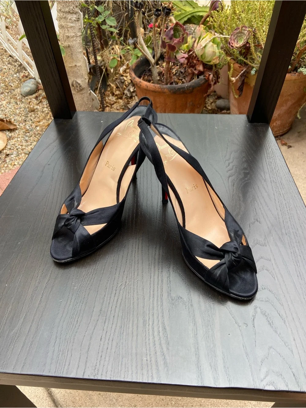 Christian Louboutin Black Suede Pumps with Classic Red Sole